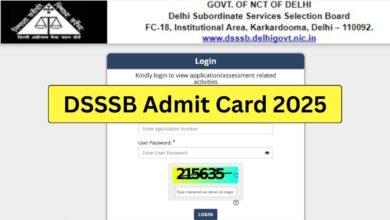 DSSSB Admit Card 2025